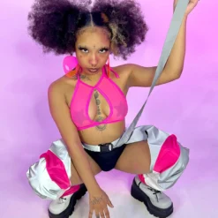 AE Trip The Light Pink Reflective Chaps New 11 AE Trip The Light Pink Reflective Chaps New