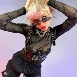 AE Love/Hate Mesh Long Sleeve Top