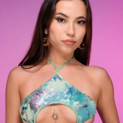 Roma New Ultramarine Keyhole Tie Top