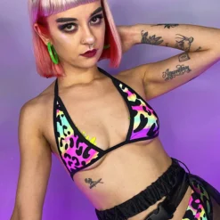 Elizabeth New Acid Jungle Bikini Tie Top