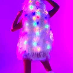 AE Multi-Color LED Faux Fur Vest
