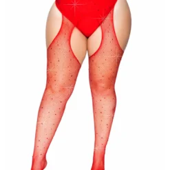 Leg Avenue Rhinestone Fishnet Suspender Pantyhose