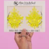 Uniflying Accessories Neon Yellow Black Light Reflective Self-Adhesive Jewel Pasties