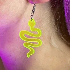 AE Neon Snake Acrylic Earrings New