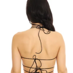 AE Fallen Star Faux Leather Bikini Top Womens