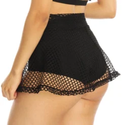 Shark Black Fishnet Skater Skirt