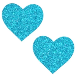 Neva Nude Accessories Bowie Blue Glitter Heart Pasties