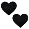 Neva Nude Black Malice Glitter Heart Pasties