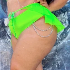 Bodyzone Techno Bish Chain High-Waist Shorts Bottoms 19 Bodyzone Techno Bish Chain High-Waist Shorts Bottoms