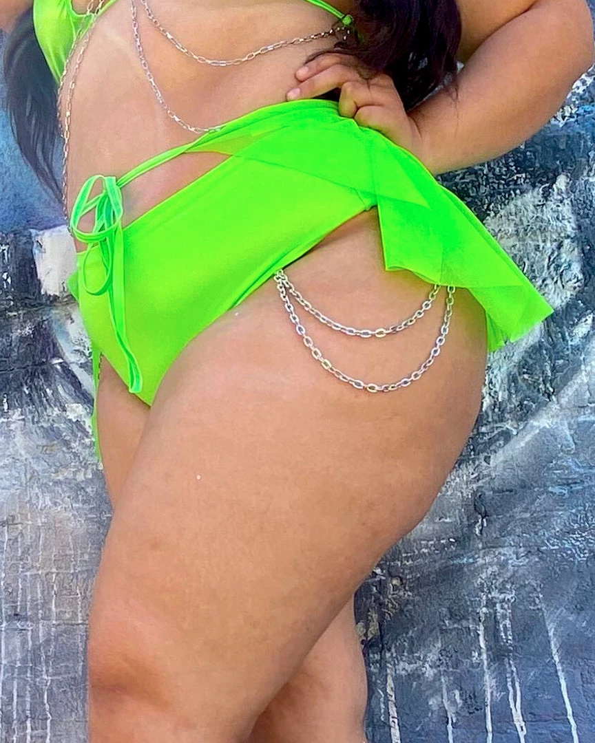 Bodyzone Techno Bish Chain High-Waist Shorts Bottoms 5 Bodyzone Techno Bish Chain High-Waist Shorts Bottoms