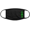 AE Womens Neon Green Toxic Black Cotton Cloth Face Mask