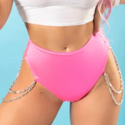 Bodyzone Techno Bish Chain High-Waist Shorts Bottoms 20 Bodyzone Techno Bish Chain High-Waist Shorts Bottoms