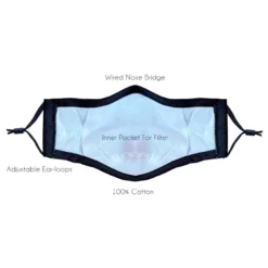 Neva Nude Womens Silver Chrome Stud Face Mask With Filter Pocket