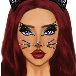 Leg Avenue Meow Kitty Bunny Adhesive Face Jewels Sticker Womens