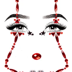 Leg Avenue Accessories Red With Envy Clown Adhesive Face Jewels Sticker