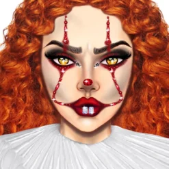 Leg Avenue Accessories Red With Envy Clown Adhesive Face Jewels Sticker