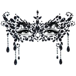 Leg Avenue Diamond Masquerade Adhesive Face Jewels Sticker - Black Accessories