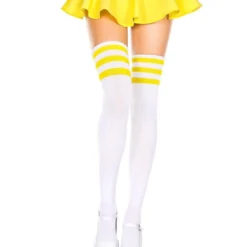 Music Legs Striped Athletic Thigh High Socks Accessories