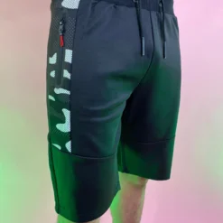 Phillip Marciano LLC Mens Men's Black Camo Stripe Basic Shorts