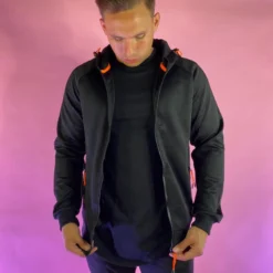 Phillip Marciano LLC Mens Men's Reflective Neon Zipper Sports Jacket