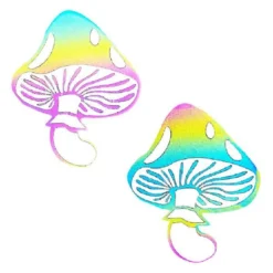 Neva Nude Rainbow Reflective Toadstool Mushroom Nipztix Pasties