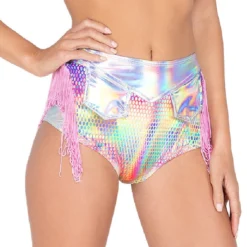 Roma Astro Candy High Waisted Shorts With Fringe Detail