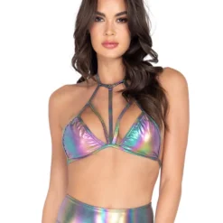 Roma Rave Tops Astro Candy Iridescent Bikini Top With Multi Straps