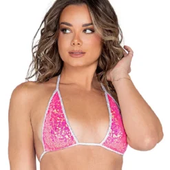 Roma Astro Candy Sequin Bikini Top