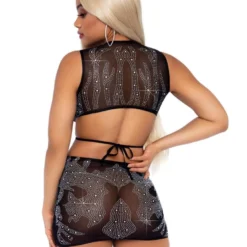Leg Avenue All Of The Lights 2pc Rhinestone Mesh Set 11 Leg Avenue All Of The Lights 2pc Rhinestone Mesh Set