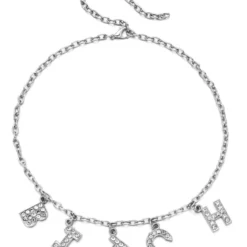 AE B-I-T-C-H Rhinestone Necklace Accessories