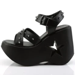 Pleasers Swimwear Demonia Black Star Platform Wedge Sandals