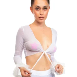 AE Bubble-icious Sheer Front-Tie Top New