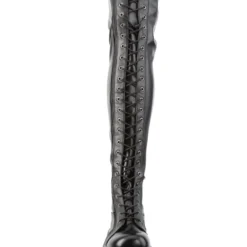 Pleasers Demonia Emily Black Thigh-High Boots