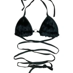 AE Rave Tops Plush Babe Furry Wrap Around Bikini Top