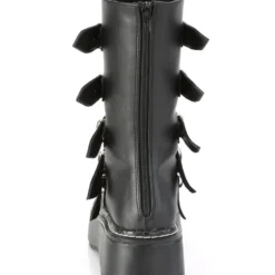 Pleasers Demonia Emily Vegan Leather Heart-Buckle Boot Womens