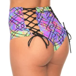 Shark Womens Runaway Lace Back High Waist Rave Bottoms