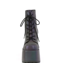 Pleasers Shoes Demonia Rainbow Reflective Platform Bootie