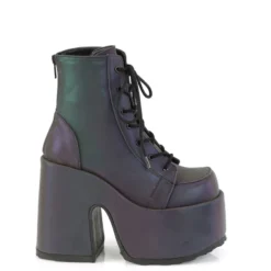 Pleasers Shoes Demonia Rainbow Reflective Platform Bootie