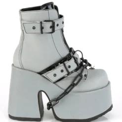 Pleasers Flash Reflective Demonia Lock And Chain Reflective Heel Boots 9 Pleasers Flash Reflective Demonia Lock And Chain Reflective Heel Boots