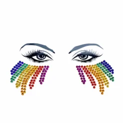 Neva Nude Rainbow Tears Crystal Face Jewels Accessories
