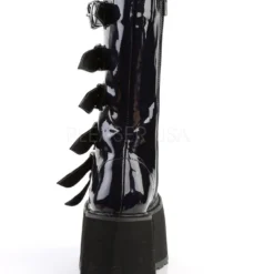Pleasers Shoes Demonia Black Holographic Studded Mid-Calf Platform Boots