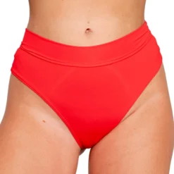 Shark Red Matte Solid Scrunch Back Booty Shorts Womens