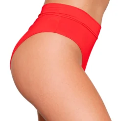 Shark Red Matte Solid Scrunch Back Booty Shorts Womens