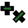 Pastease Head Banger Black & Neon Pasties New