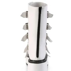 Pleasers Shoes Demonia Emily White Heart-Buckle Boots