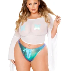 J. Valentine Sheer Mesh Lace Bell Long Sleeve Gypsy Top