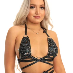 J. Valentine Foil Lace-Up Bralette Wrap Top 9 J. Valentine Foil Lace-Up Bralette Wrap Top
