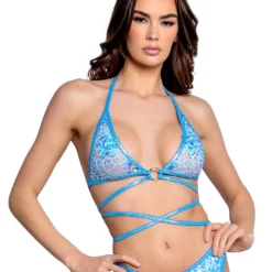 J. Valentine New Aqua Sequin Net Wrap Top 12 J. Valentine New Aqua Sequin Net Wrap Top