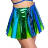 J. Valentine Womens Poseidon Green PVC Pleated Skirt