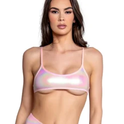 J. Valentine Baby Pink Holo Foil Micro Tank